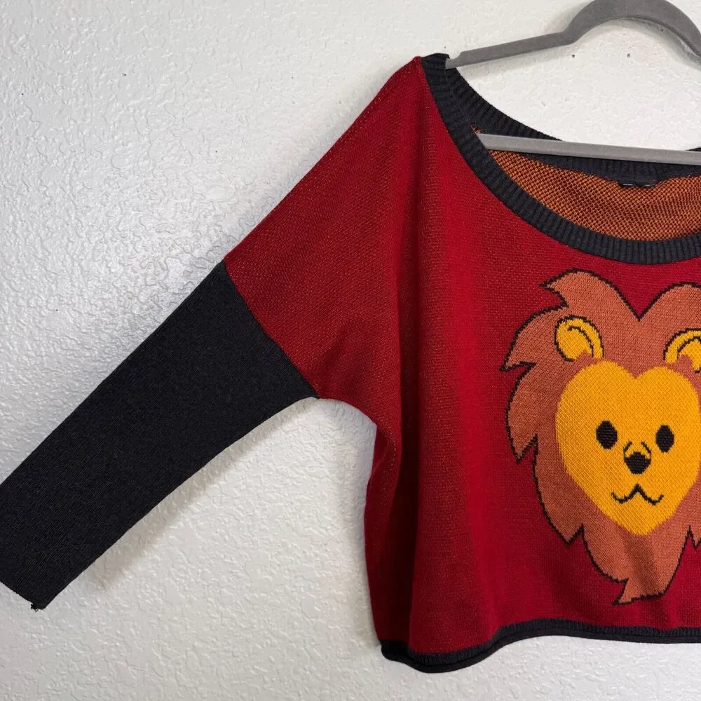 Elhoffer Design Sweater Womens XS Small Lion Oversize Crop Costume Cosplay - Picture 5 of 8